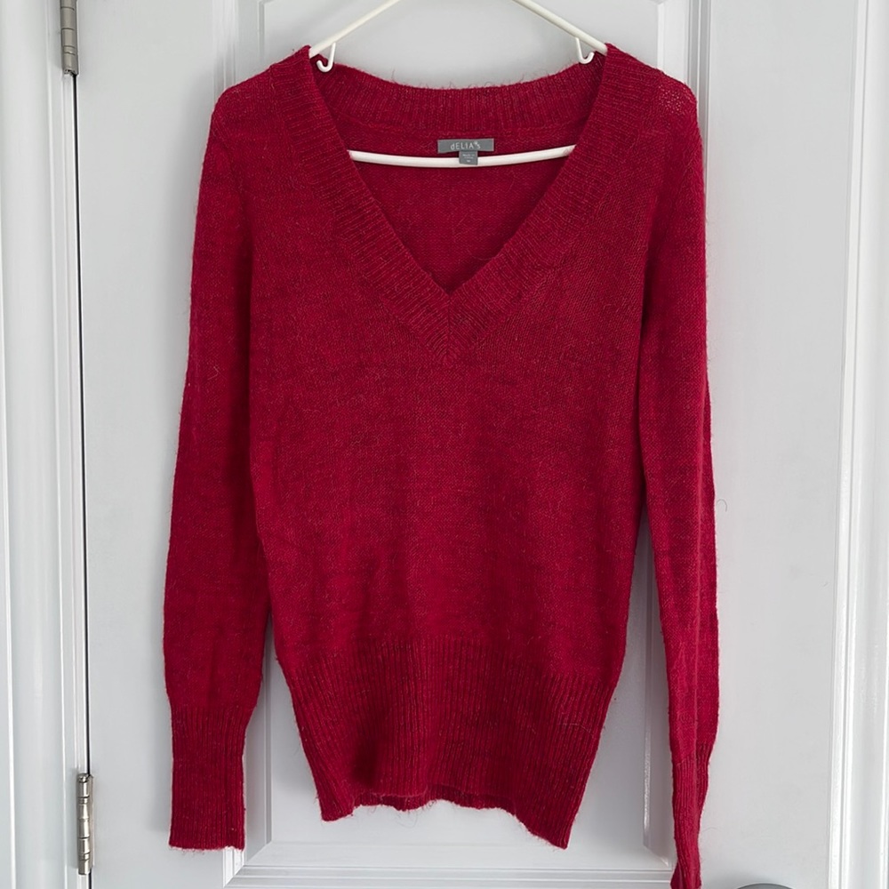 Red V-neck Sweater
